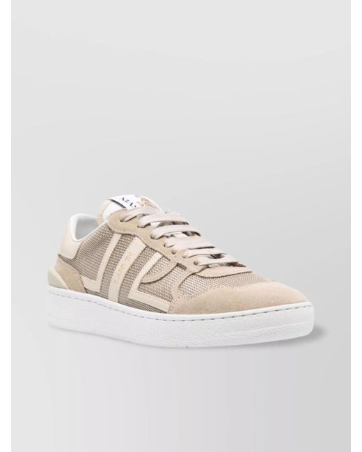 Lanvin White Paneled Logo-Print Low-Top Sneakers