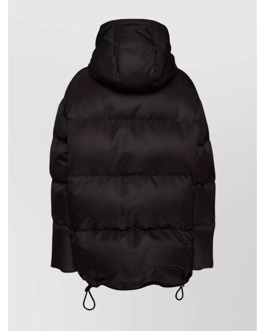 DSquared² Black Quilted Hooded Parka Coat