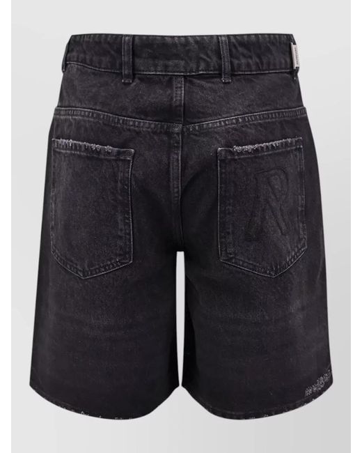 Represent Blue Stonewashed Denim Bermuda Shorts Belt Loops for men