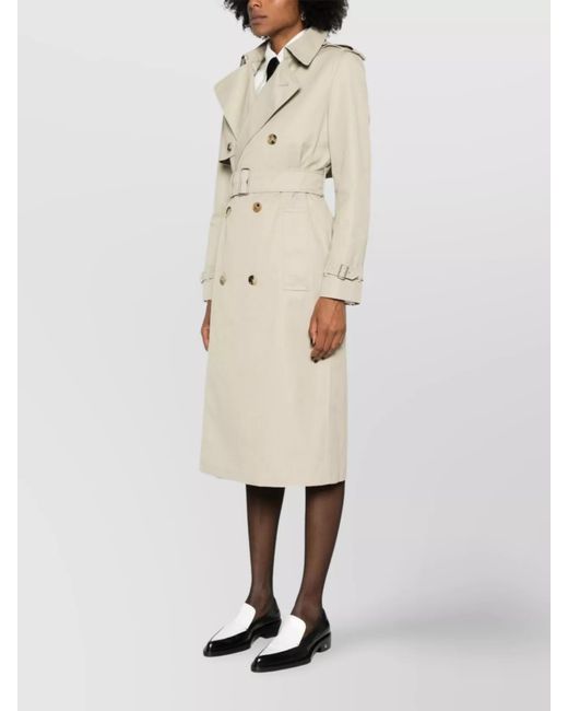 Burberry Natural Cotton-Blend Long Double-Breasted Trench Coat