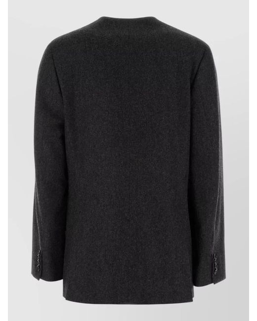 Jil Sander Black Wool Blazer Single Breasted Notched Lapels