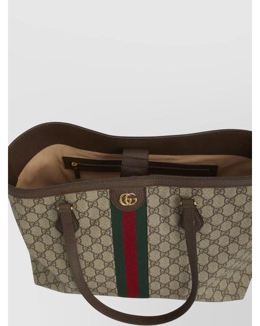 Gucci Natural Ophidia Gg Medium Web Stripe Tote Bag