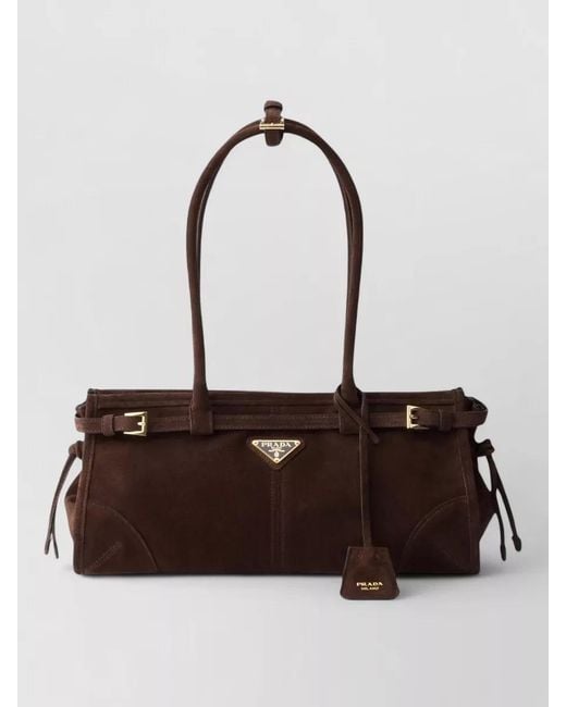 Prada White Bonnie Medium Shoulder Bag Top Handle
