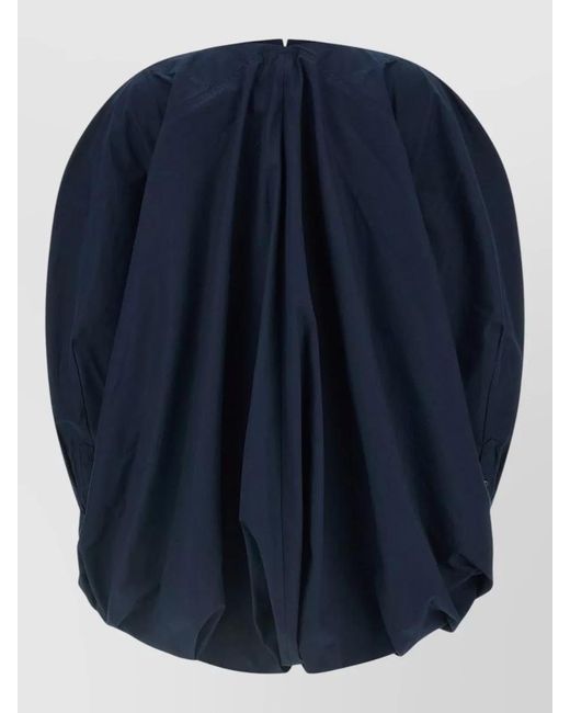 Jacquemus Blue Draped Asymmetric Boat Neck Oversized Shirt