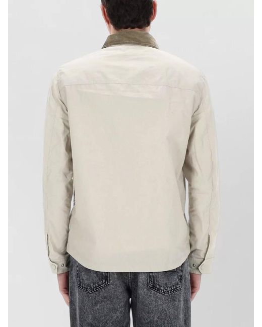 Belstaff White Ground Jacket Chest Pocket Contrast Collar for men