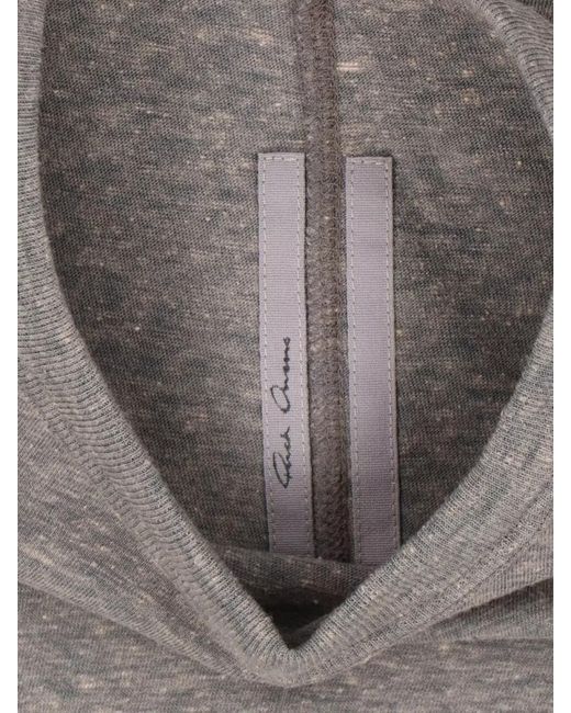 Rick Owens Gray Short Sleeve Round Neck Heathered Seam T-Shirt for men