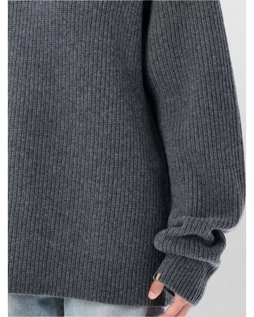 Extreme Cashmere Gray Cashmere Ribbed Sweater Long Sleeves U Size