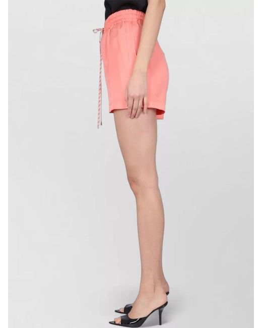 Alysi Pink Twill Shorts Featuring Practical Side Pockets