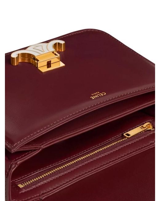 Céline Purple Glossy Calfskin Shoulder Bag