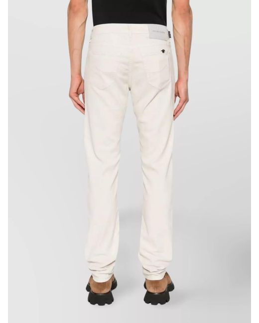 Jacob Cohen White Slim-Fit Straight-Leg Trousers for men