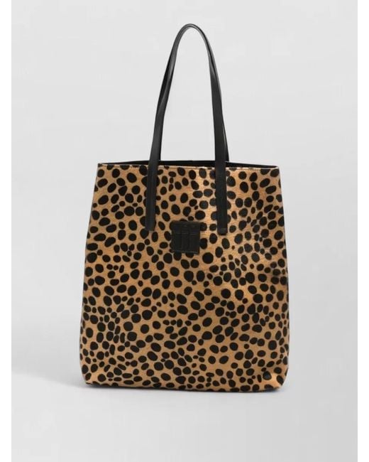 Forte_forte Natural Leather Leopard-Print Tote Bag