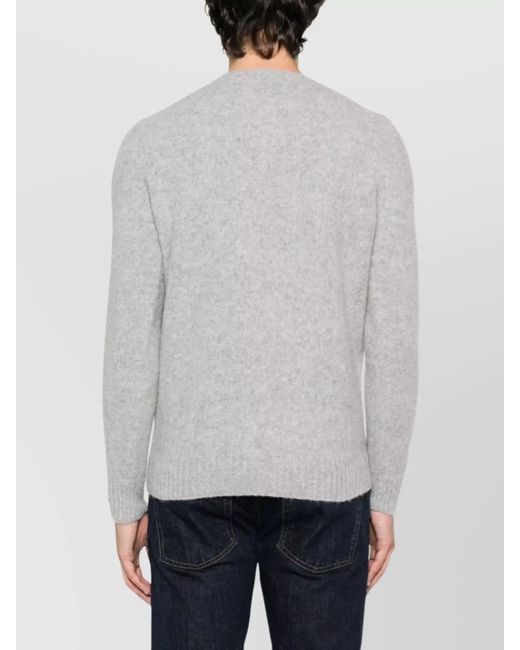Drumohr Gray Wool Crewneck Jumper for men
