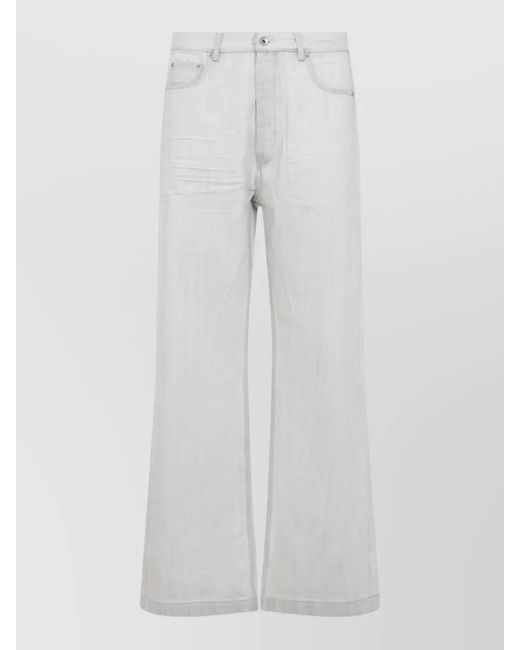 Rick Owens White Denim Wide-Leg Jeans for men