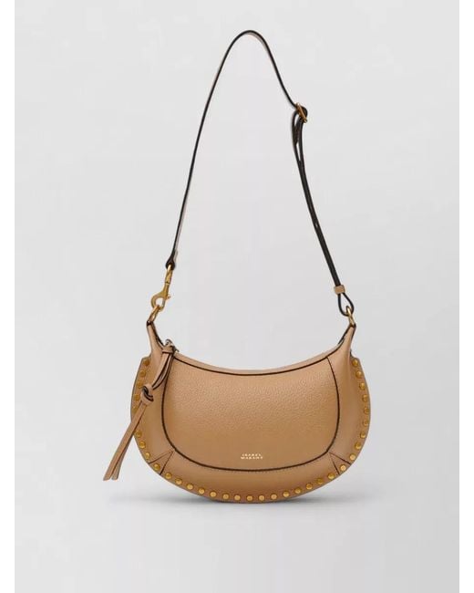 Isabel Marant Natural Oskan Moon Crossbody Bag Adjustable Strap