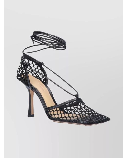 Bottega Veneta Stylish Open Mesh Pointed Toe Pumps in Metallic | Lyst