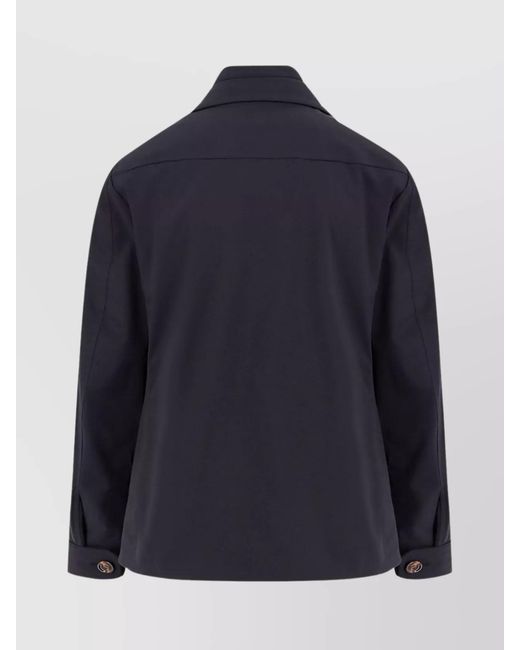 Moorer Blue Double-Breasted Technical Blazer for men