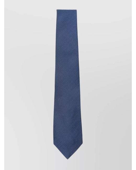 Kiton Blue Slim Textured Polka-Dot Tie for men