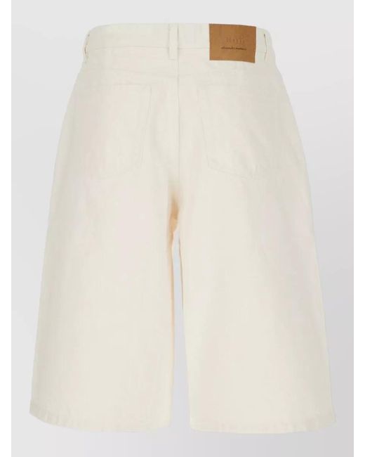 AMI Natural Tailored Bermuda Shorts Belt Loops Pockets for men