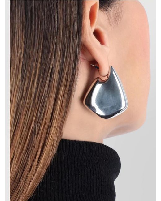 Bottega Veneta Metallic Polished Geometric Shape Earrings