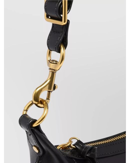 Isabel Marant Black Oskan Moon Small Leather Shoulder Bag