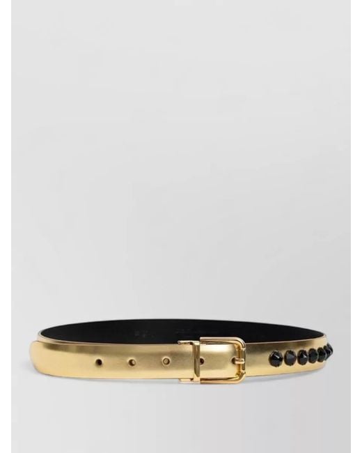 Dolce & Gabbana Gray Leather Studded Belt