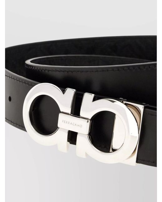 Ferragamo Metallic Reversible Leather Belt Adjustable Length for men