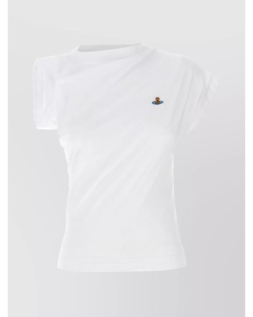 Vivienne Westwood White 'Hebo' Top With Asymmetric Design And Short Sleeves