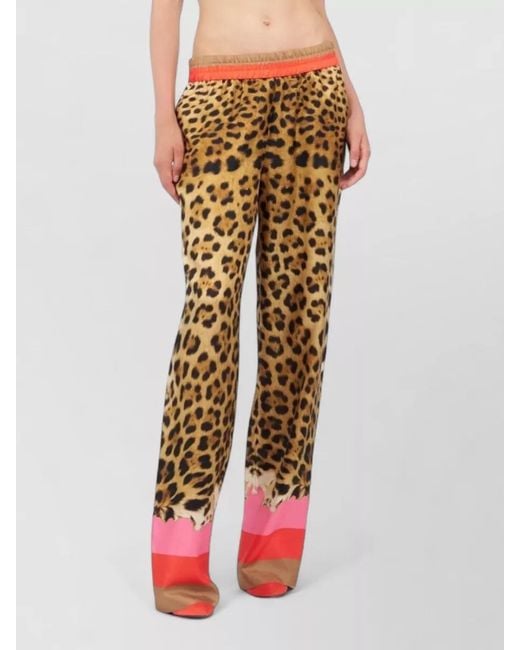 Roberto Cavalli Multicolor Silk Wide-Leg Trousers