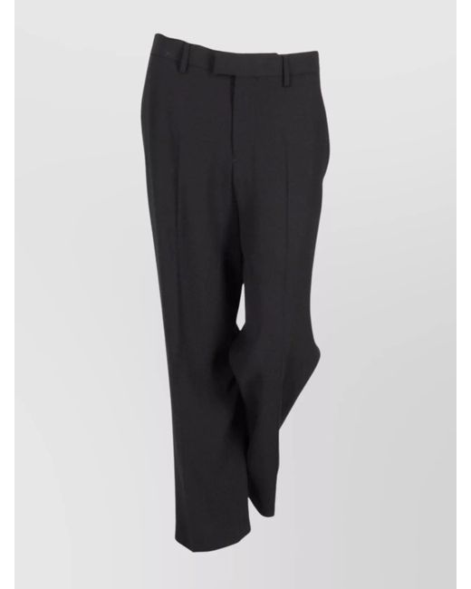 Ann Demeulemeester Black Slim-Fit Cropped Tailored Trousers