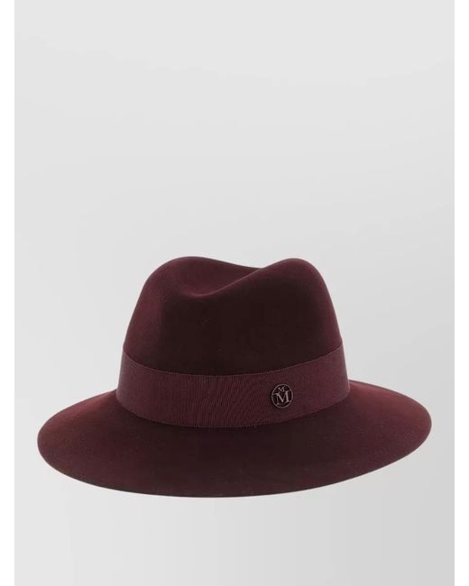 Maison Michel Red Wool Fedora Hat