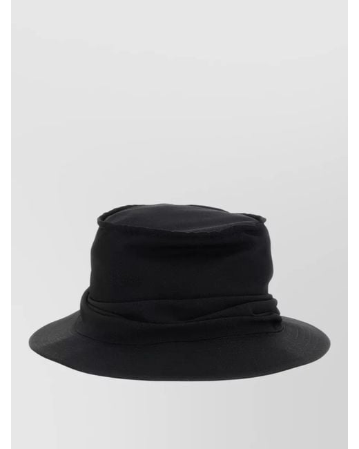 Yohji Yamamoto Black Drape Hat Foldable Soft Structure Wide Brim for men
