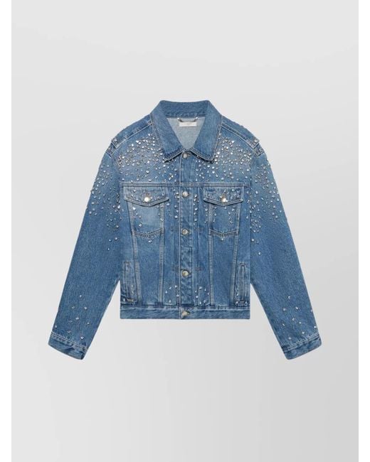 1989 STUDIO Blue Crystal-Embellished Denim Trucker Jacket for men