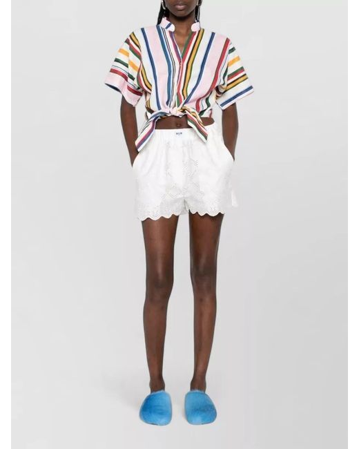 MSGM White Tailored Shorts