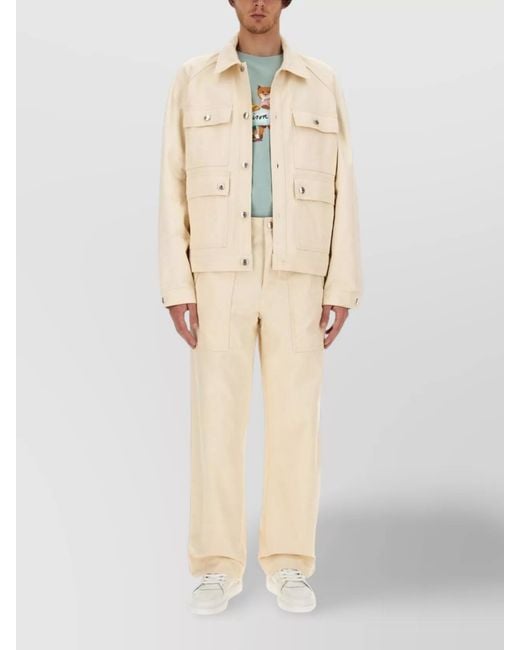 Maison Kitsuné Natural Cotton Loose-Fit Trousers for men