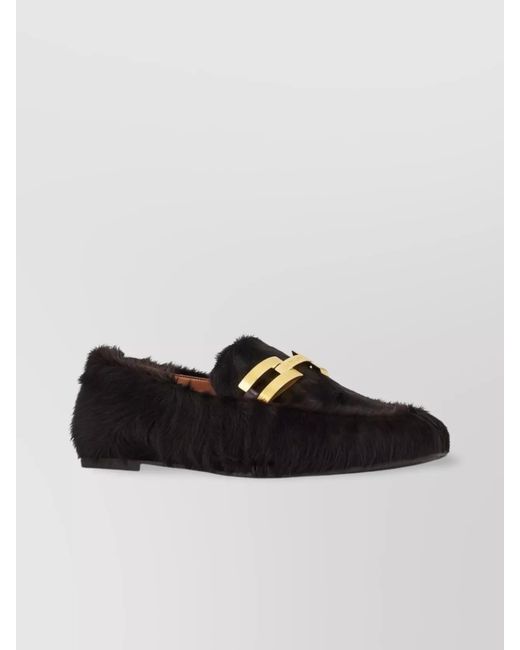 Aquazzura Black Leather Loafers