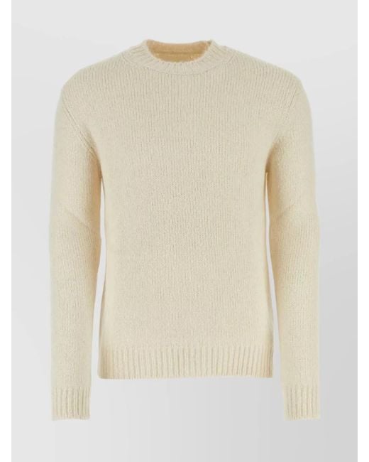 Jil Sander Natural Alpaca Blend Crew Neck Sweater for men