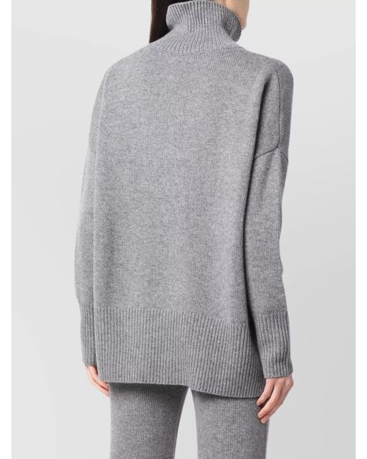 Lisa Yang Gray Cashmere Relaxed-Fit Turtleneck Jumper