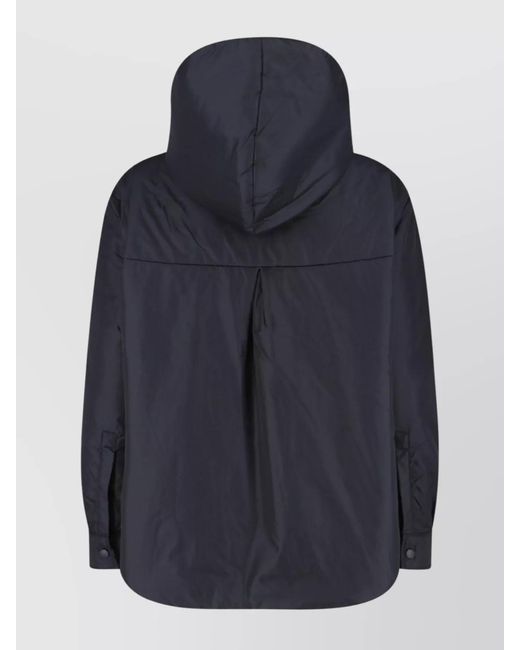Aspesi Blue Hooded Jacket Long Sleeves