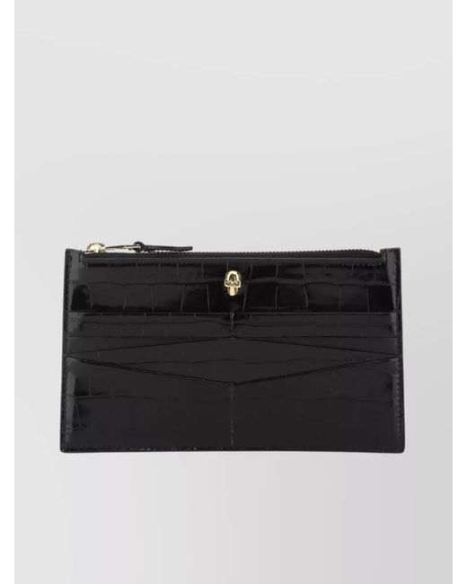 McQueen Black Leather Pouch