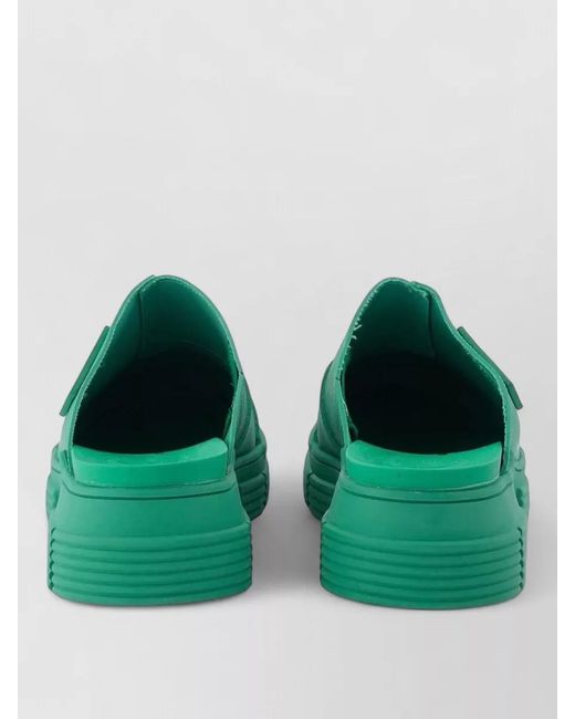 Ganni Green Rubber Platform Mules