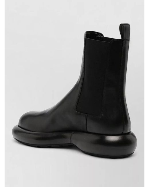 Jil Sander Black Boot Ankle Style Chunky Sole Elastic Panels for men