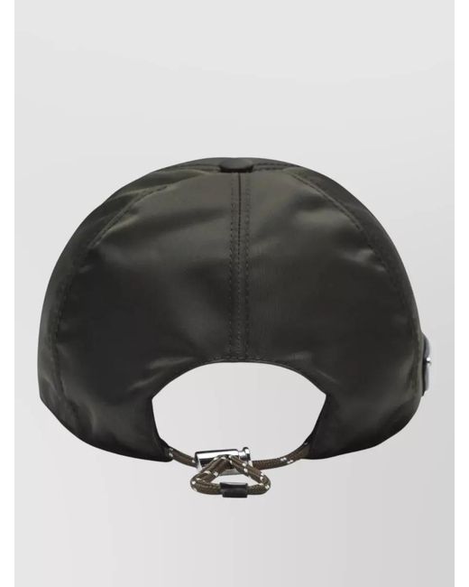 Prada Gray Curved Brim Baseball Hat Logo Detail for men