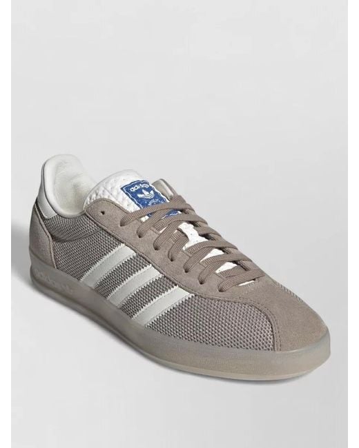 Adidas Originals Gray Mesh Sneakers Suede Accents Rubber Sole for men