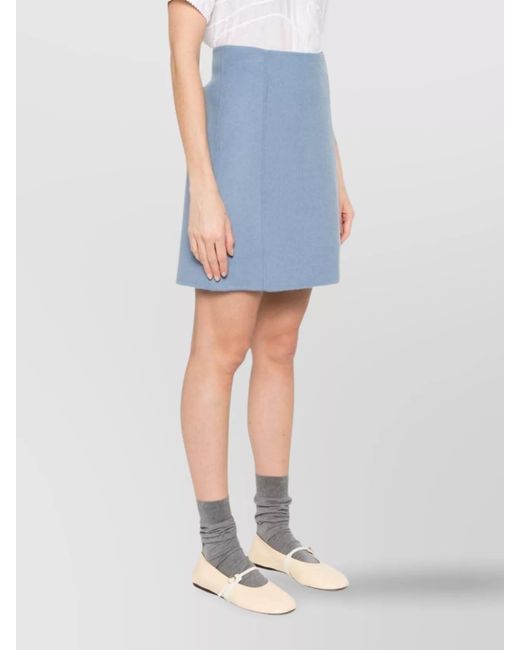 P.A.R.O.S.H. Blue Wool High-Rise Wrap Mini Skirt