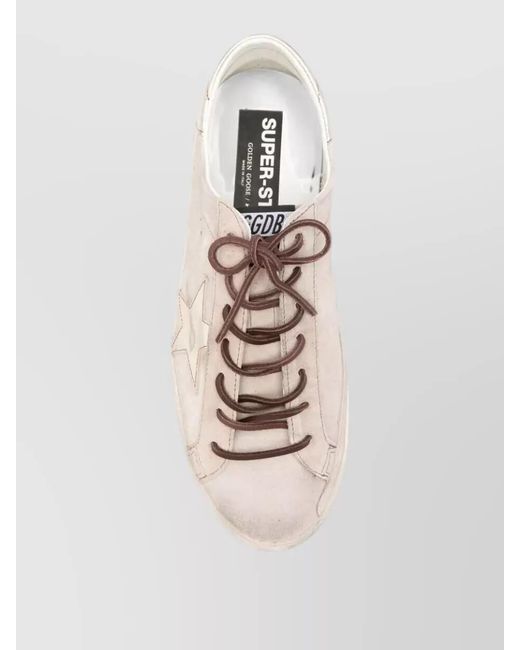 Golden Goose Deluxe Brand Natural Superstar Suede Lace Up Shoes Star Heel for men