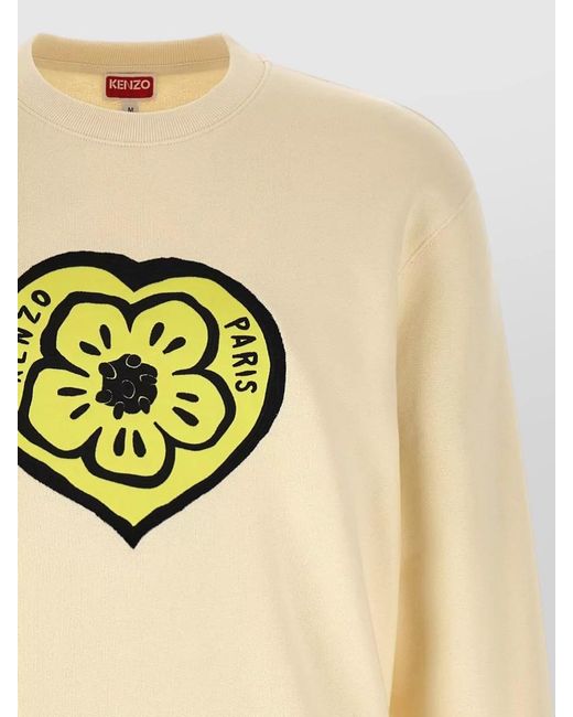 KENZO Natural Boke Heart Graphic Crew Neck Sweatshirt for men
