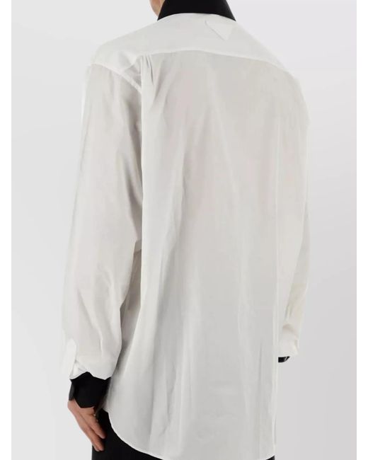 Prada White Cotton Poplin Oversized Shirt for men