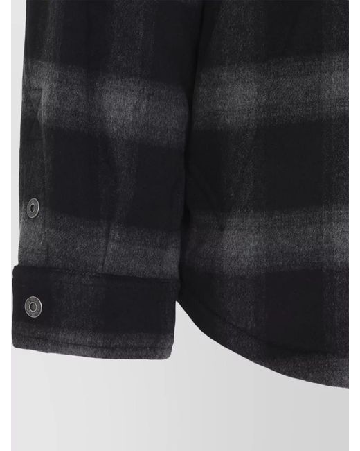 Off-White c/o Virgil Abloh Black Flannel Wool Overshirt Padded Coat for men