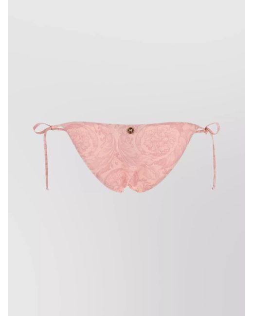Versace Pink Baroque Print Bikini Bottoms