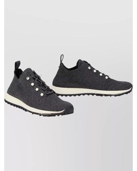 Jimmy Choo Multicolor Cashmere Mesh Lace Up Sneakers Ankle